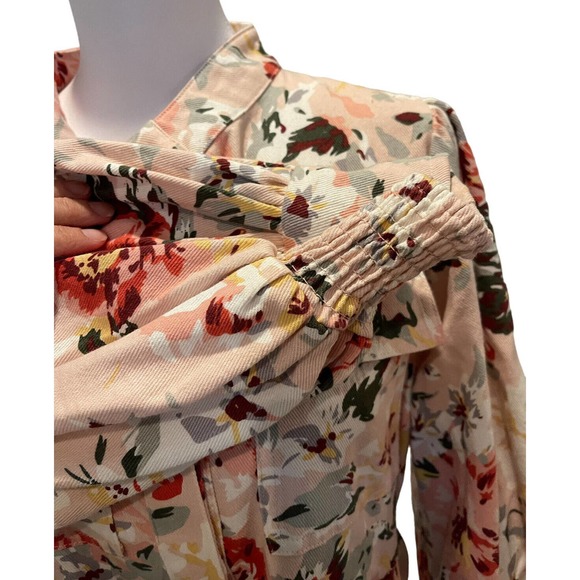 Anthropologie Mare Mare Shirt Dress Pink Floral Womens S Jacket Belt Cottagecore - Picture 7 of 14